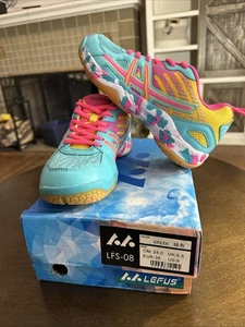 Lefus Zapatos Mujer 6 Tenis Rosa Bádminton Voleibol Pickleball Nuevo con Caja - Imagen 1 de 12