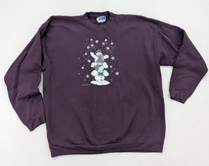 Endless Designs Damen Sweatshirt Gr. 1X Lila Schneemann Winter Weihnachten MÄNGEL - Bild 1 von 14