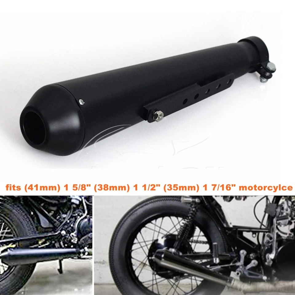 Silenciadores de escape cortos de cono de motocicleta 450 mm para Harley Honda Bobber Choppers Foto 1 de 4