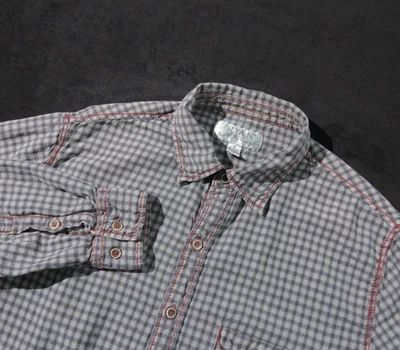 Camisa Ryan Michael Para Hombre Mediana Cuadros Guinga Seda Western Abotonada Manga Larga Foto 1 de 4