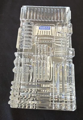 Waterford Marquis Lead Crystal Glass, 8” Cubist Hurricane Votive Candle Holder - Image 1 of 3