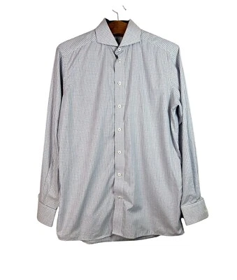 Thomas Pink Mens Striped Blue Red Classic Fit Button Down Shirt Size 16.5 35 - Image 1 of 4