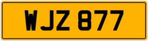WJZ 877 W 3X3 DATELESS PRIVATE NUMBER PLATE WILL WIL WENDY WES WALT WAYNE WOLF - Picture 1 of 1