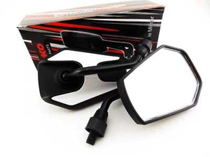 KAWASAKI Z1 900 72-75 BLACK WHITE HEX SOKO MIRRORS - Bild 1 von 4