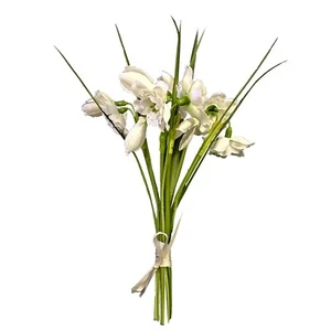 Artificial Snowdrop Flower Bundle 24cm White Flowers - Winter Faux Snow Drops - Picture 1 of 5