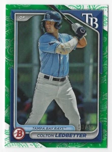 2024 Bowman Prospects #BP-124 Colton Ledbetter Green Pattern Parallel #'d 03/99 - Picture 1 of 2