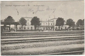 Postal foto Imperio alemán, 1918. Estación de tren de Hagenow lado prusiano - Imagen 1 de 2