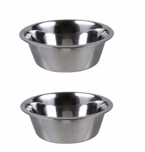 Large Stainless Steel Dog Bowls Set of 2 Food AND Water Dish 52oz FREE SHIPPING - Picture 1 of 2