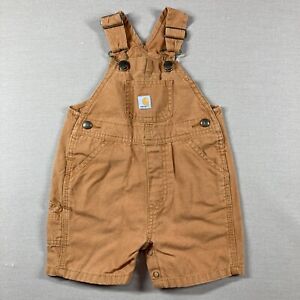 Carhartt Overalls Shorts Infant Toddler Size 12M Brown