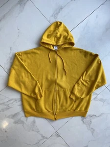 Jerzees Solid Blank Full-Zip Hoodie Sweatshirt 50/50 Blend XL Yellow - Picture 1 of 10
