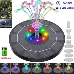 Solar Fountain Floating Pump Water Feature Garden Pool Bird Bath Pond Outdoor~ - Picture 1 of 7
