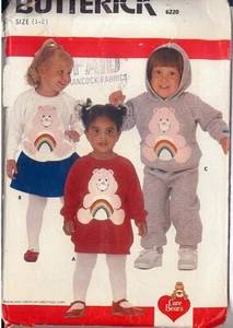 Abito Butterick 6220 cura dei bambini orsetto top gonna pantaloni modello bambino taglia 1-2 fuori produzione - Foto 1 di 2