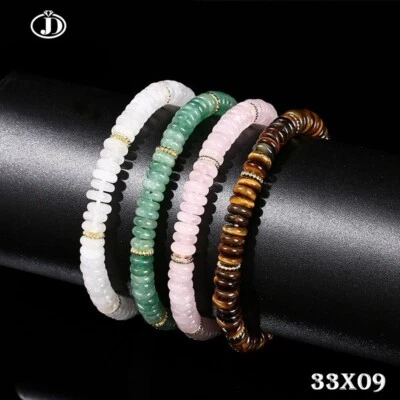 Armband Natürliche Kristall Tablet Separator Bead Armband Frauen Mode Gelb Tiger - Bild 1 von 4