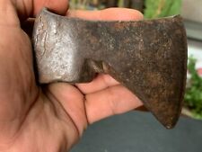 18th C Antique Iron Hand Forged Axe Head Old Indian Carving Hunting Axe Blade