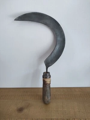 Ancienne Serpe avec Manche en Bois 40 - Outil de métier - Jardinage  - Photo 1/4