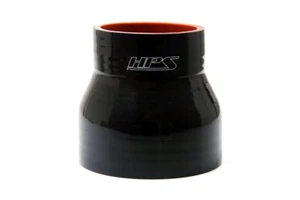HPS 1" > 1.75" ID x 3" Long 4-ply Reinforced Silicone Reducer Coupler Hose Black - Picture 1 of 2