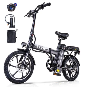 E-Bikes 16 Zoll Faltbar Elektrofahrräder Für Herren und Damen 25km/h LCD Schwarz - Bild 1 von 7