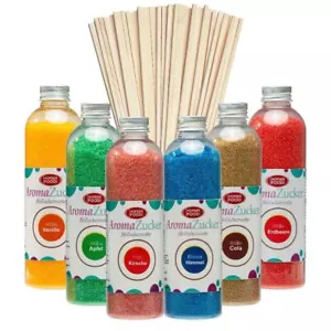 (18,08 EUR/kg) Set festa 6x230 g zucchero filato zucchero per macchina zucchero filato - Foto 1 di 4