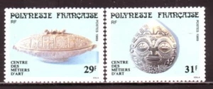 FRENCH POLYNESIA Sc 503-4 NH ISSUE OF 1989 - LOCAL CRAFTS - Picture 1 of 1