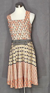 Gabby Skye - Geometric Print Cross Over Back Dress - Size 8 - Picture 1 of 2