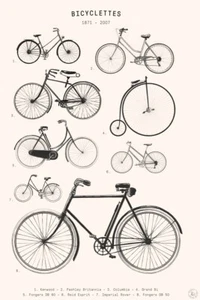 Bicyclettes by Florent Bodart Giclee Art Print on Paper or Canvas Ships Free - Picture 1 of 3
