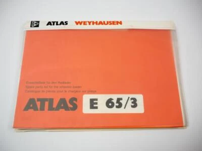 Atlas E65/3 Radlader Ersatzteilliste Spare Parts List Catalogue pieces 2001 - Bild 1 von 3
