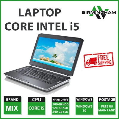 Laptop Fast Intel Core i5 / 16GB RAM / 500GB 1TB SSD Win 10 WIFI USB - Image 1 of 3