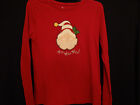 Womens   Christmas Santa Ho Ho Ho Long Sleeve Red Shirt -- Medium 8-10  /H2