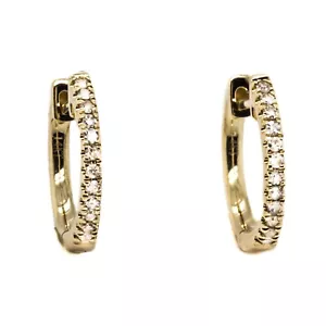 0,30 KT. SI1-G ORIGINAL DIAMANT 2,0 MM BREIT 12,0 MM REIFEN OHRRINGE 14K GELBGOLD - Bild 1 von 11