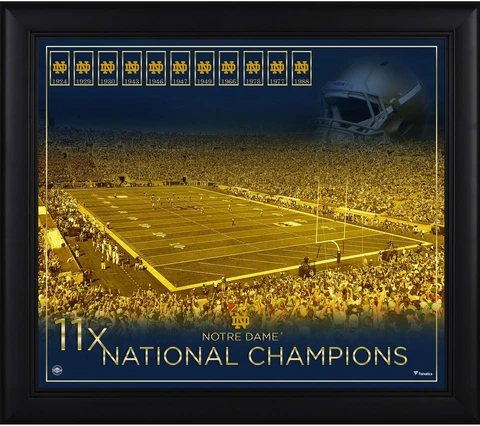 Notre Dame Fighting Irish Framed 15x17 Football Champship Count Collage Cover