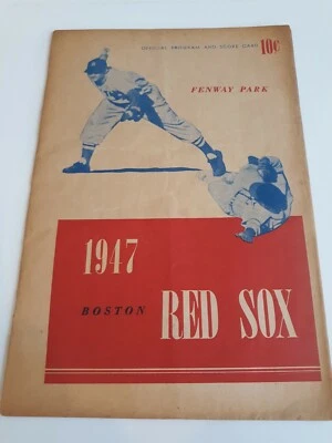 1947 Boston Red Sox Official Program vs Yankees Ted Williams Joe DiMaggio Yogi - Image 1 of 4