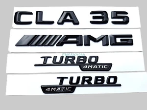 Gloss Black Rear Badges Emblems For Mercedes C118 X118 CLA35 AMG Coupe Estate - Picture 1 of 5