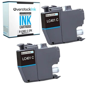 2 pezzi LC401 cartuccia inchiostro ciano per Brother MFC-J1010DW MFC-J1012DW MFC-J1170DW - Foto 1 di 1