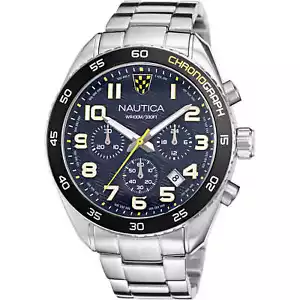 Mens Wristwatch NAUTICA KEY BISCANE NAPKBS227 Chrono Stainless Steel Blue - Picture 1 of 1