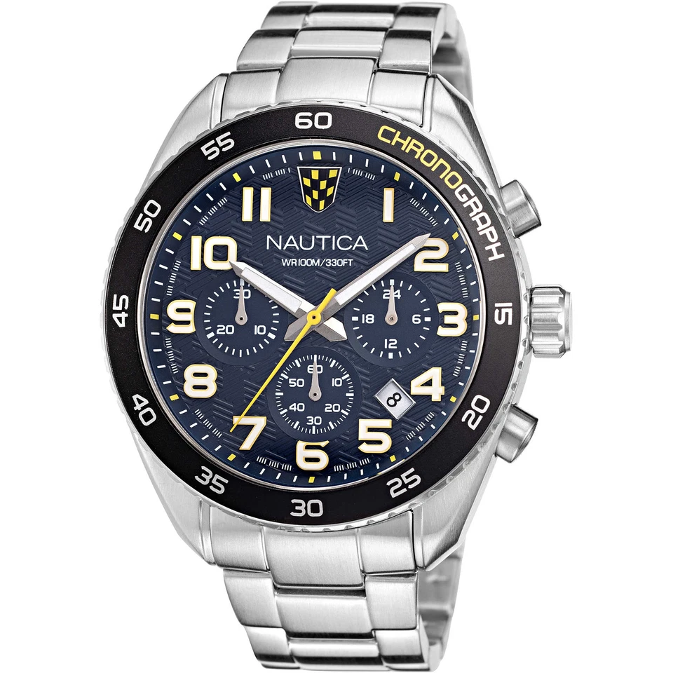 Mens Wristwatch NAUTICA KEY BISCANE NAPKBS227 Chrono Stainless Steel Blue - image 1 of 1