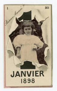 PHOTO photographie, Bonne Année Janvier 1898 montage calendrier - Picture 1 of 2