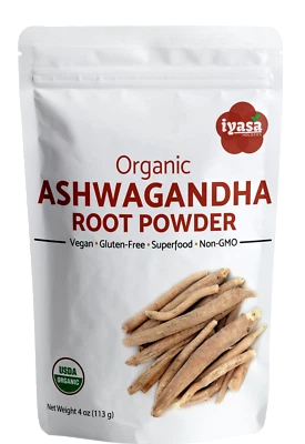 Ashwagandha Root Powder Organic, Withania Somnifera Stress Relief 4 8 16 oz FSH - Image 1 of 4