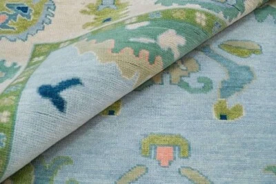 Oushak Antiqblue/Ivory Contemporary Hand-knotted Rugs& Carpets for living area. - Image 1 of 4