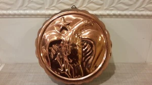 Vintage? American Eagle/Star Round Mold 7" Wall Hanging Copper Color Pre-owned - Picture 1 of 7