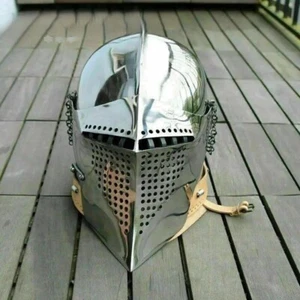 Armadura Medieval Barbuta Casco de Lucha Caballero Calibre 18 Acero para Mejores Regalos - Imagen 1 de 4