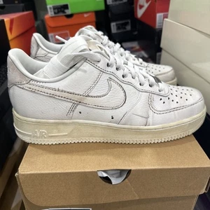 New Nike Air Force 1 Dirty Triple White 2025 HJ9346-100 Mens Size 10 Dot Swoosh - Picture 1 of 15