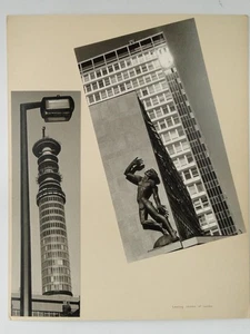 Leaning Towers London BT Tower Epstein Ariel Montage 1964 VTG Exhibition Photo - Picture 1 of 2