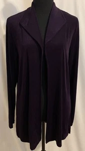 Chicos Travelers Open Front Cardigan Size 1 US Medium M Slinky Purple USA - Picture 1 of 6