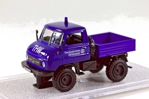 1956 Mercedes Benz Unimog U411 THW blu 1:43 IXO/Atlas 7421125 - Foto 1 di 3