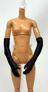 Barbie Silkstone Fashion Model Doll #3 Outfit Accessory Black Silky Opera Gloves - Bild 1 von 3