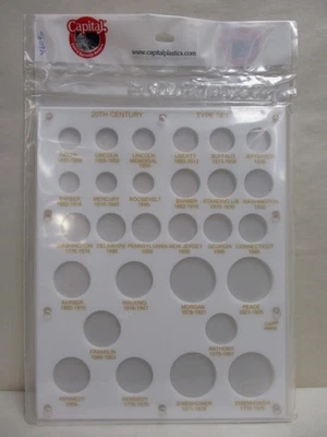 Portamonedas Capital Plástico #460B Estados Unidos Siglo XX Tipo Monedas Blanco Foto 1 de 2