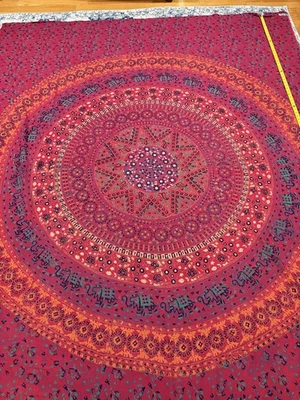 Large Indian Mandala Tapestry 103" x 81" Wall Hanging/Bedspread (100% Viscose) - Image 1 of 4