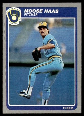 1985 Fleer Moose Haas Milwaukee Brewers #583 - Image 1 of 2