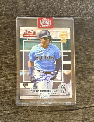 2023 Topps Archives Julio Rodriguez Rookie Auto - Numbered 3/9 - Image 1 of 3