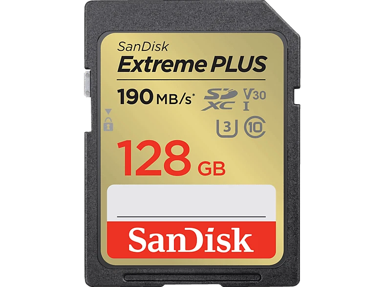 SANDISK Extreme® PLUS UHS-I, SDXC Speicherkarte, 128 GB, 190 MB/s - Bild 1 von 1
